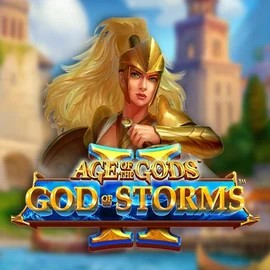 Age Of The Gods: God Of Storms 2 online game logo by Playtech on roulettinoocasino.com