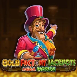 Official Jackpots logo: Gold Factory Jackpots Mega Moolah by Aurum Signature Studios at Roulettino Casino
